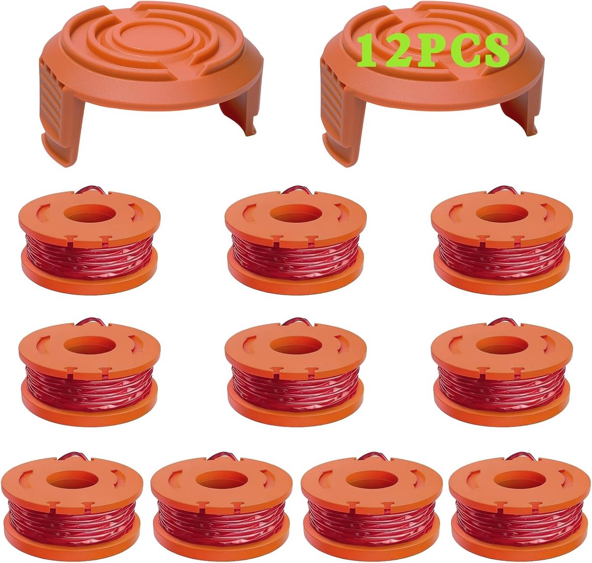 SnelShoppen - Set van 12 Vervangende Grasmaaier Spoelen 1.65mm, 3m Lengte, Geschikt voor Worx Grasmaaiers, Tuin Gereedschap, Accessoires voor Tuinonde