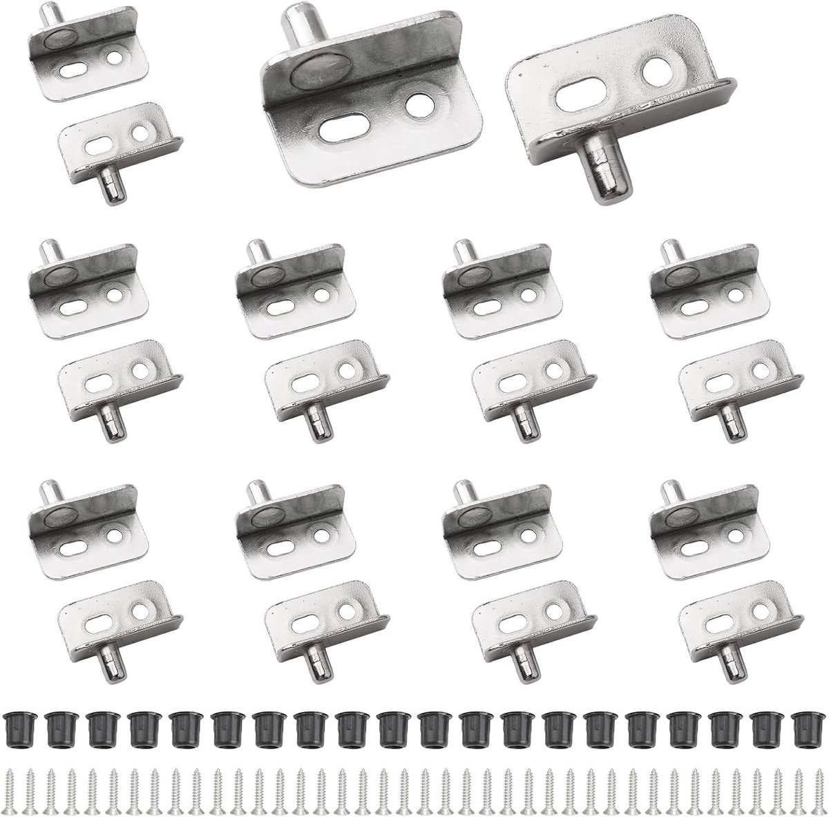 Cabinetdeurscharnieren 10 Sets - Verstevigd met Nikkelcoating - Voor Vrije Beweging van Houten Deuren - ShopVlot