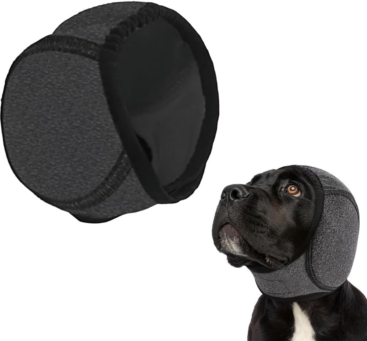 Oorkappen voor honden M - Grijs - Zacht en comfortabel - Vermindert angst en stress - ShopVlot