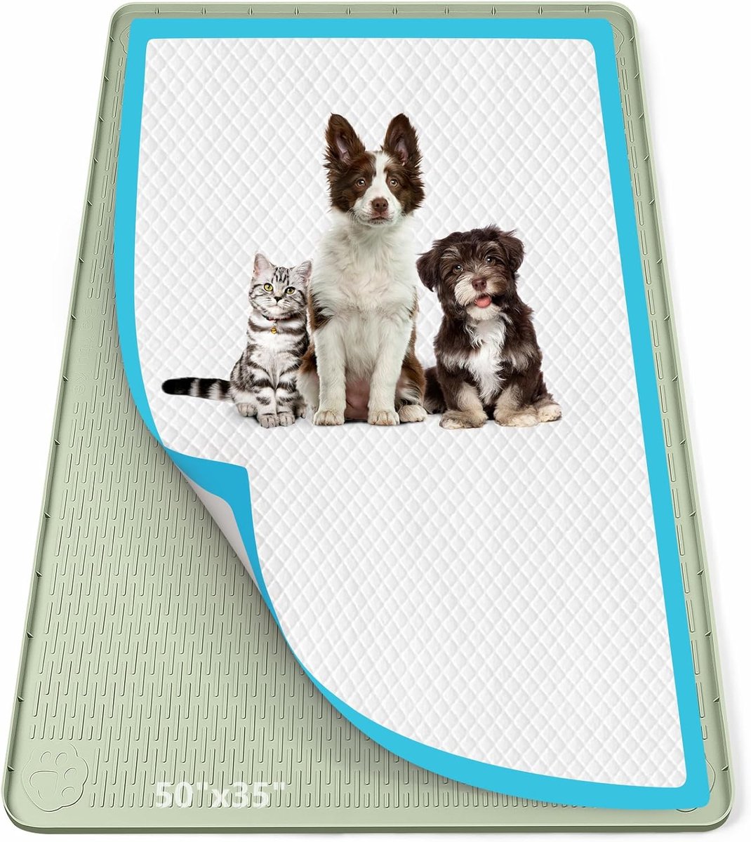 SnelShoppen - Pissing Pad Holder voor Honden 50x35 inch, Silicone Pee Tray Mat, Lekvrij, Hoge Rand, Geen Vlekken, Dieren Mat voor Puppy Kat Konijn, Vl
