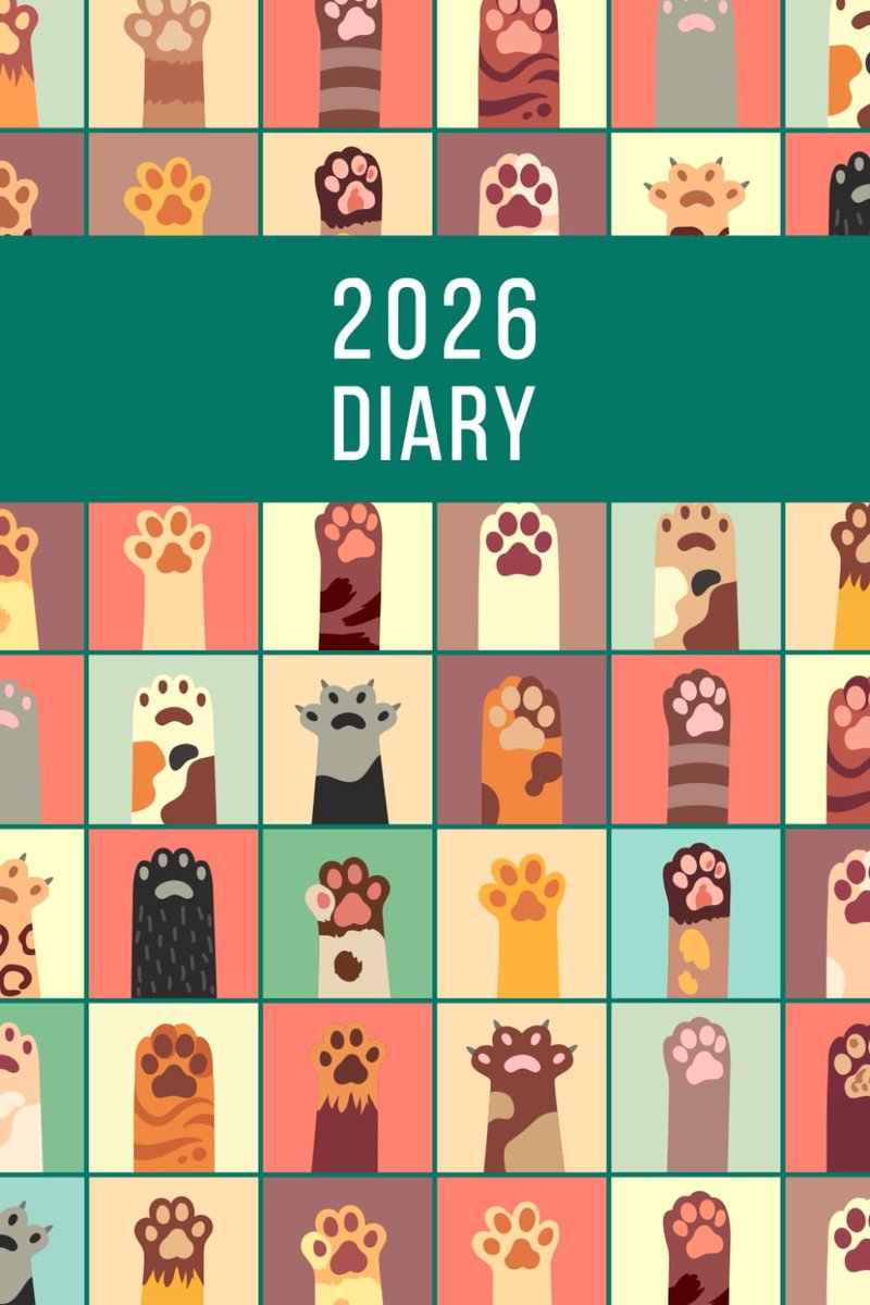 SnelShoppen - 2026 A6 Dagplanner & Organiser | Dagelijkse Agenda met Dagen, Georganiseerd To-Do Lijsten, Notities, Kattenpootjes Design, Volledig Geli