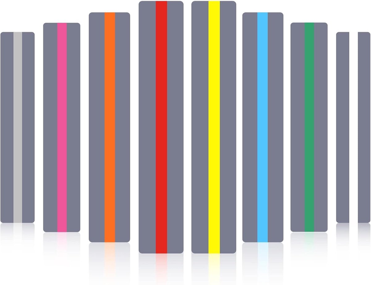 Markeringsstrips 8 stuks - gekleurde bladwijzers - speciaal voor kinderen en dyslexiemensen - verminder visuele stress - ShopVlot