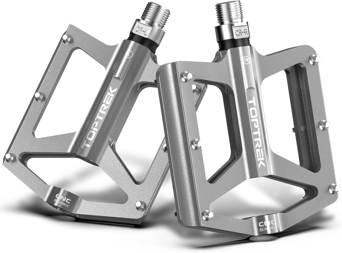 SnelShoppen - CNC Aluminium Fiets Pedalen, Non-Slip MTB Pedalen met 3 Sealed Bearings, 9/16 inch Plat voor Mountainbike, Racefiets, BMX en E-Bike