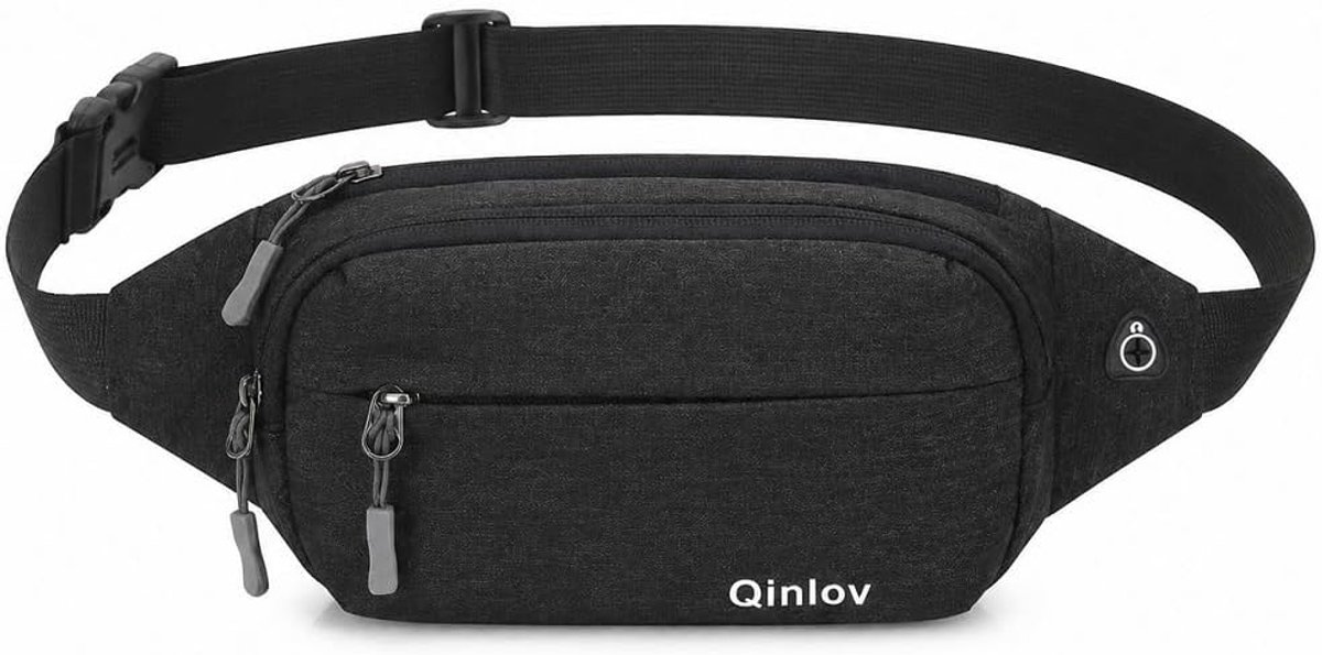 SnelShoppen - Waterproof Bumbags Heuptas Fanny Pack voor Dames en Heren - Verstelbare Loopriem voor Sport, Wandelen, Joggen en Reizen - Zwart en Rood,