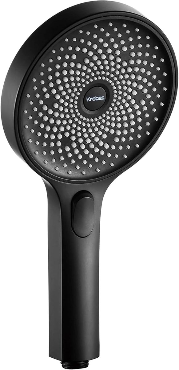 SnelShoppen - Handdouche 130 mm, Luxe Douchkop met 3 Spray Modi, Premium Douche Set in Chroom (Zwart), Ideaal voor Comfortabele Douches