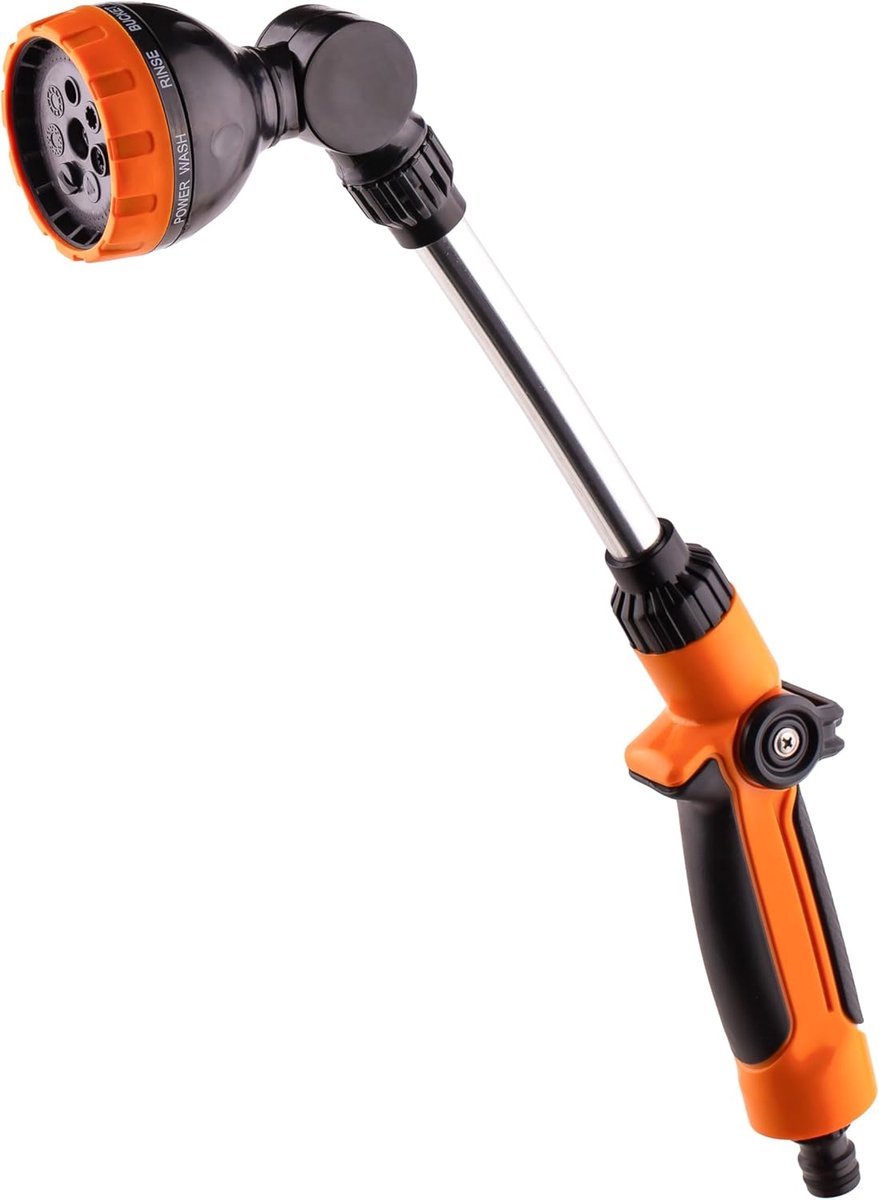 SnelShoppen - 45 cm Tuinslang met Verstelbare Sprinkler en Handgreep - 7 Functies Watergeefstok voor Hangplanten en Struiken - Lichtgewicht Aluminium