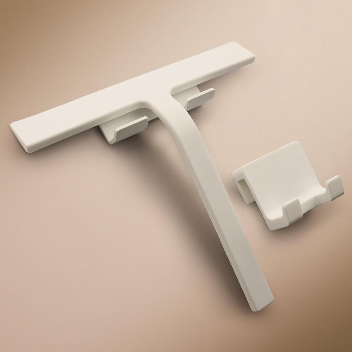 SnelShoppen - Design Hamburg Douche Wiper | Glasreiniger van Silicone in Wit | Handige Bevestiging zonder Boren | Modern Ontwerp voor Badkamer | 23 cm