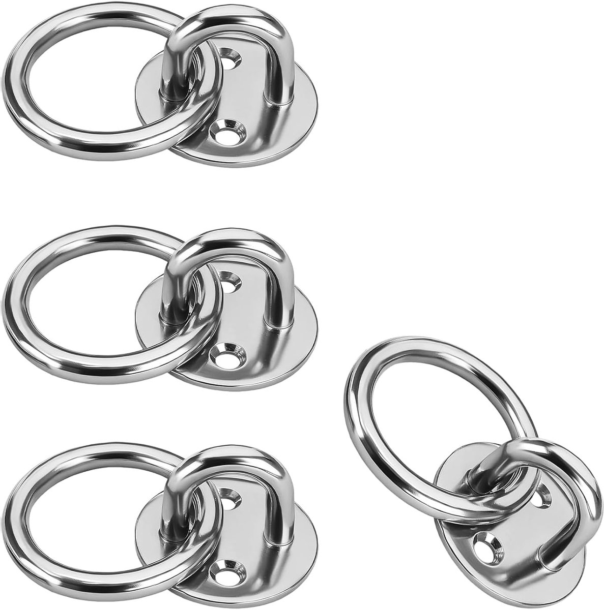 Oogplaat met ring 6 mm - roestvrij staal - weerbestendig - ideaal voor paardenstal - ShopVlot
