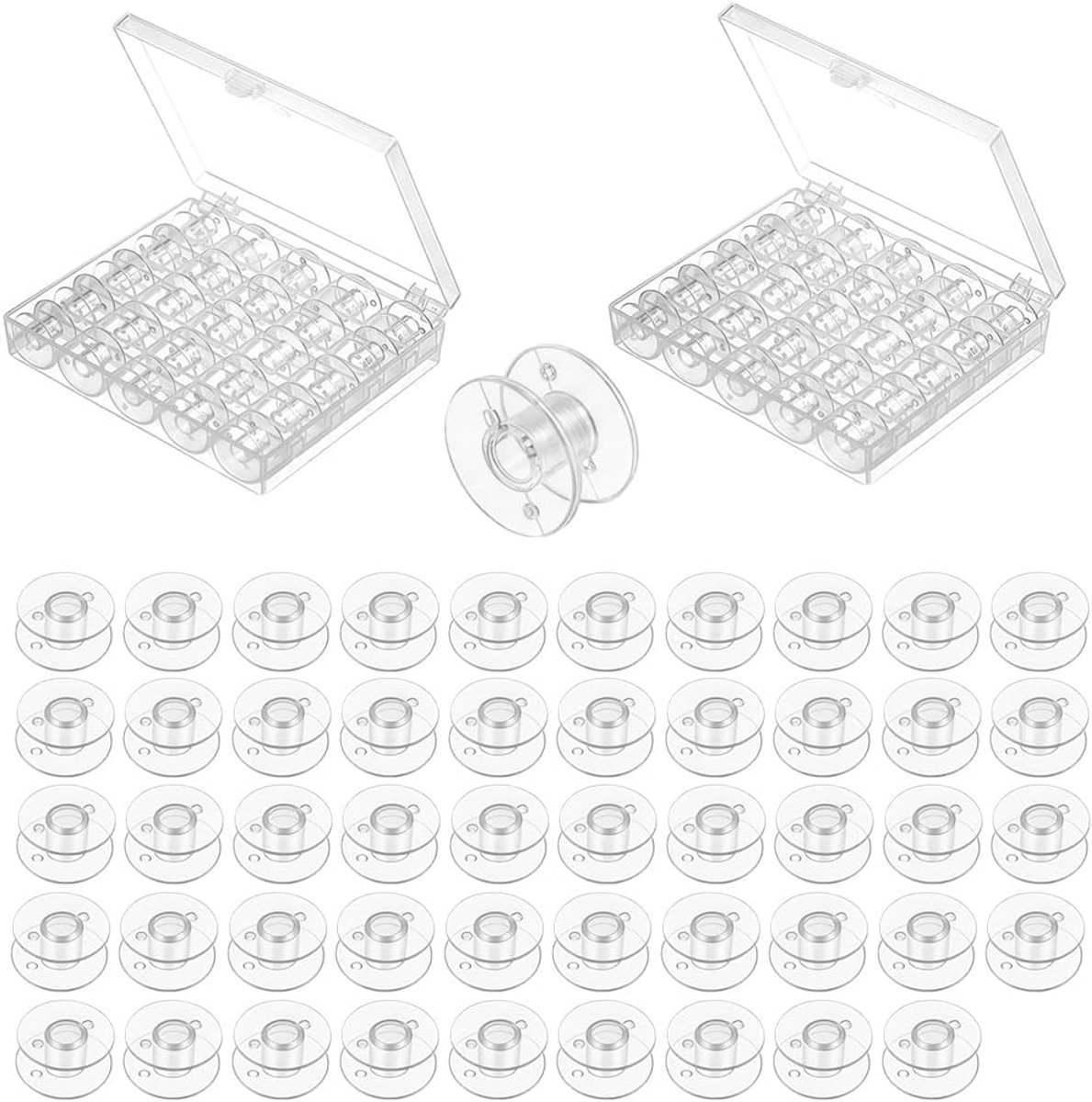 Opbergdozen voor borduurgarens - transparant plastic - kleine vakjes - overzichtelijke organisatie - ShopVlot
