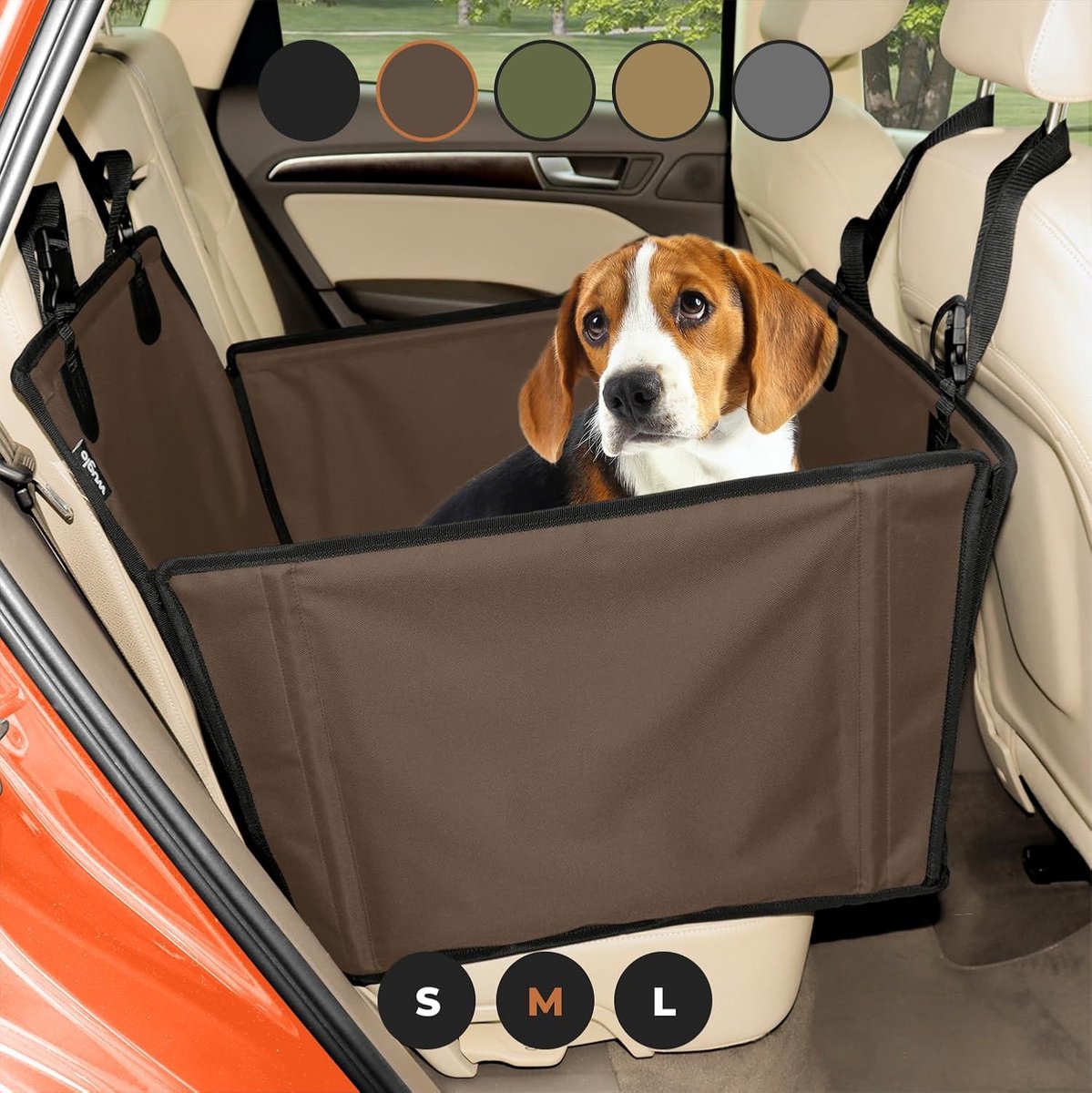 SnelShoppen - WUGLO Extra Stabiele Hondenautostoel voor Middelgrote Honden tot 18 kg - Veilig, Verstevigde Wanden, Verstelbare Zitting, Ideaal voor Re