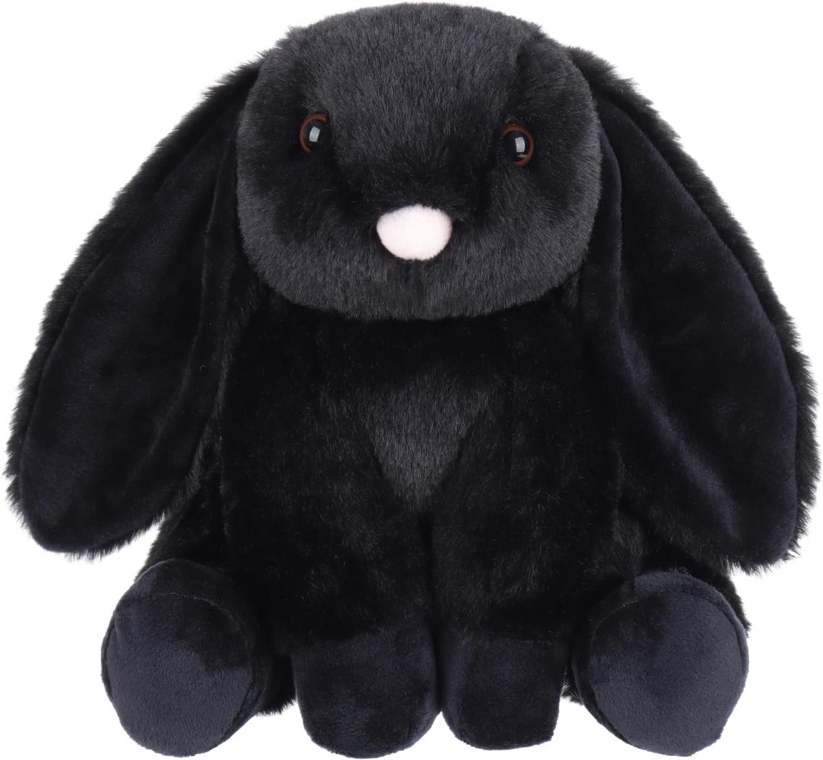 Lamb Knuffeldier, zwarte haas, 20 cm, knuffeldier, haas, pluche speelgoed, zacht en wasbaar, cadeau voor kinderen, baby, meisjes, jongens, konijn