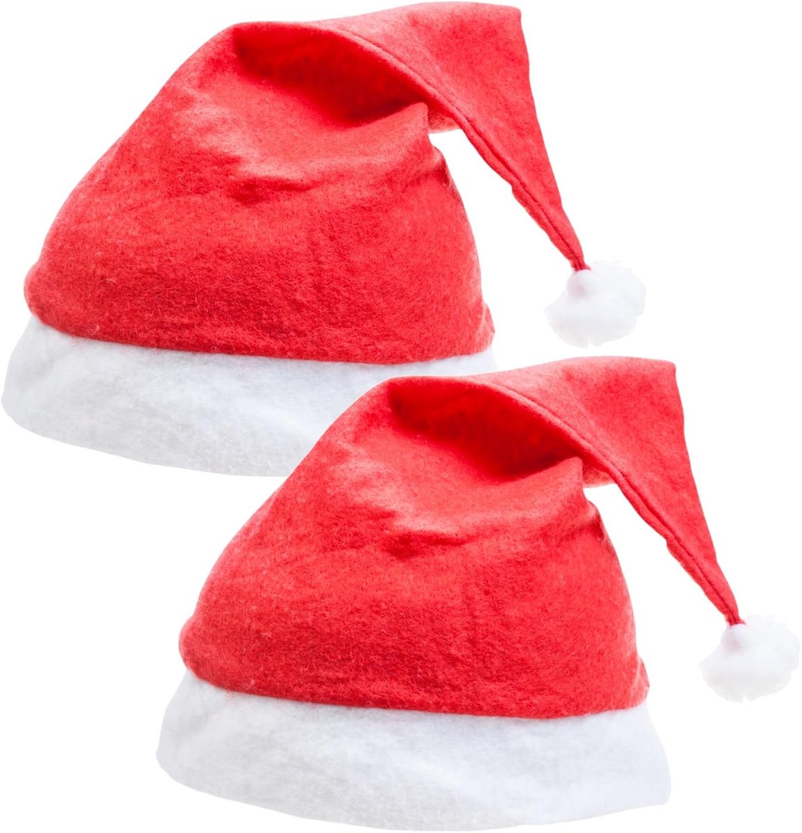 2-pack kerstmuts rood - unisex maat - kerstmanmuts rood - voor Kerstmis & kerstmarkt & kerstfeest - volwassenen & kinderen