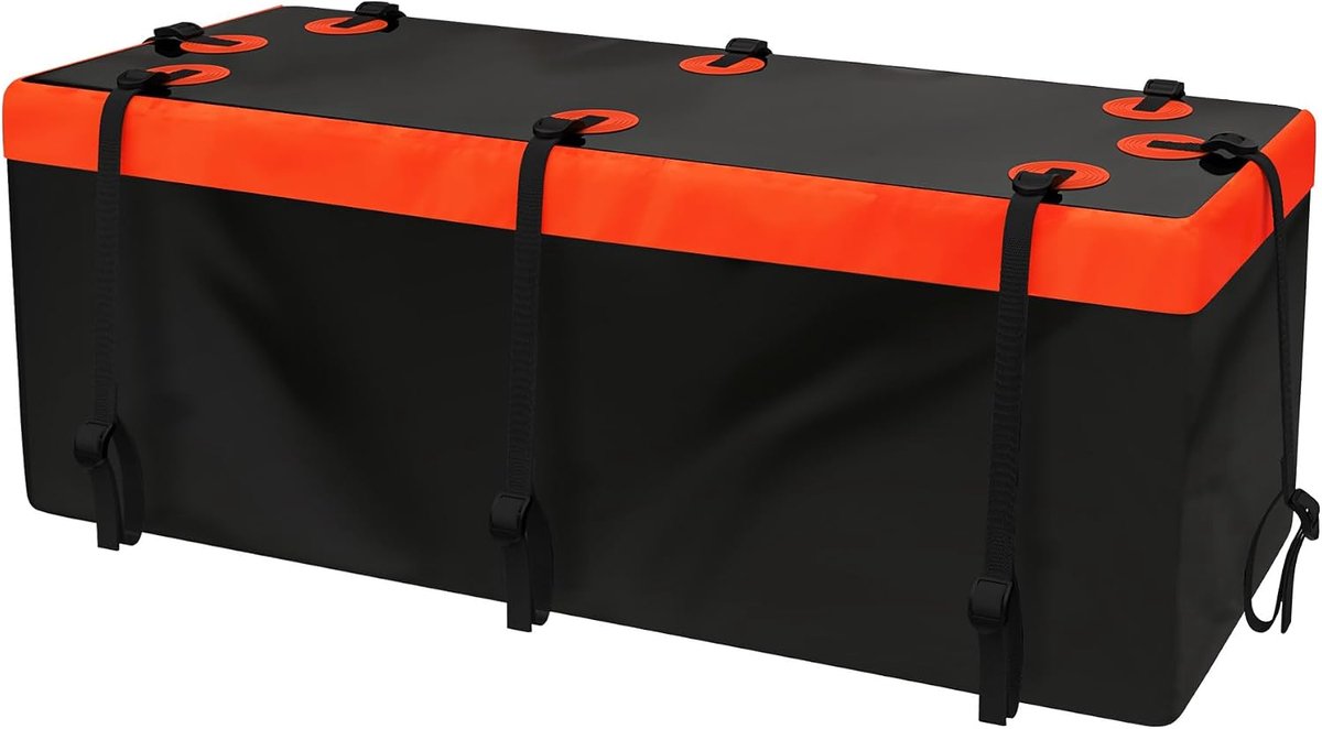 Aanhangerkoppeling Soft Shell auto achterbox voor de achterkant van het voertuig capaciteit, transportbox opvouwbaar en waterdicht: 612 liter | Afmetingen: 152 x 66 x 61 cm