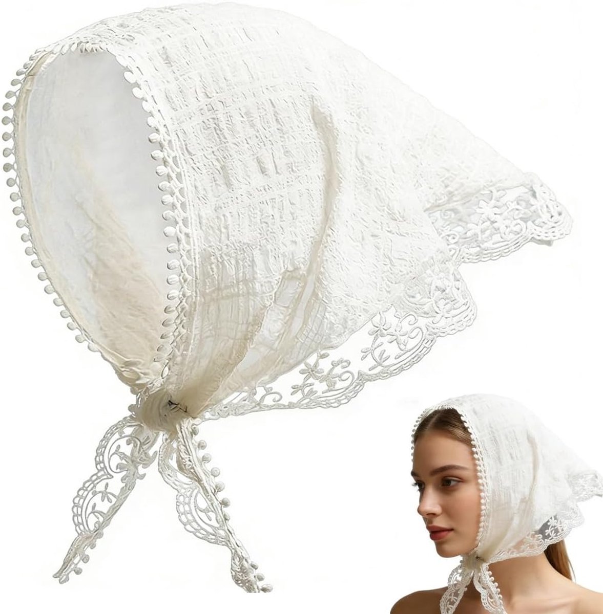 Tulband hoofdbanden vintage haarband bandana kant (M)