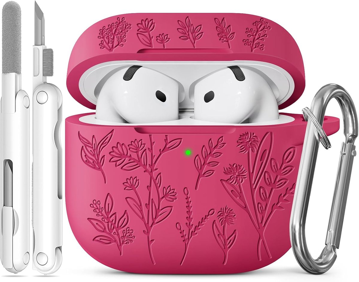Grasprint Hoesje voor AirPods 4 (Felroze)