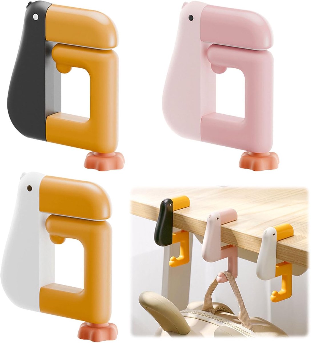 Tassenhouder voor tafel, 3 stuks, tafel-handtashouder, haken, tashouder, multifunctionele tafelhaak voor bureau, kantoor, restaurant, thuis