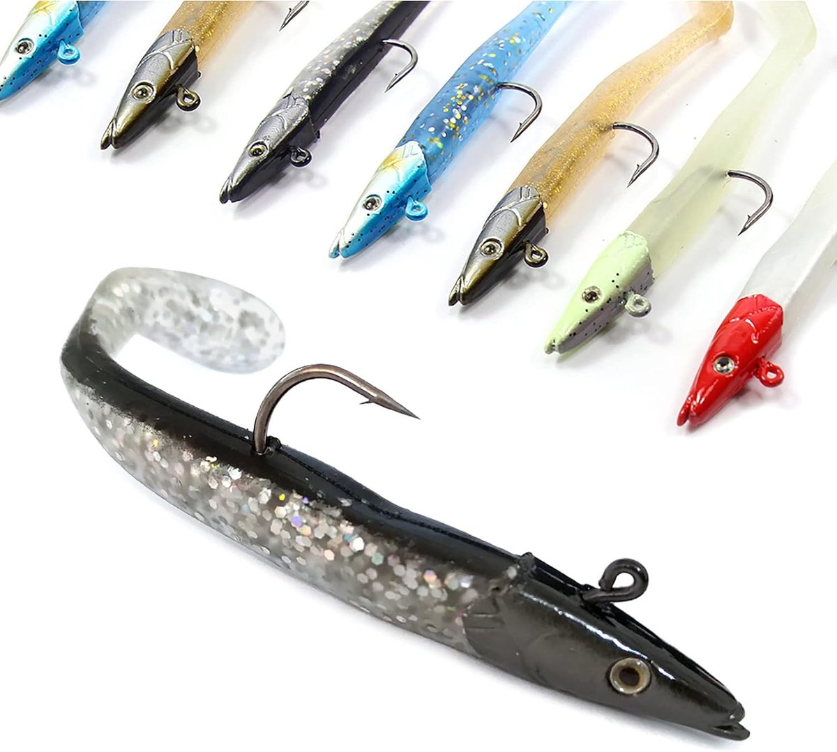 10 x rubberen vis set 11 cm 18,5 g voor snoekbaars, roofvissen