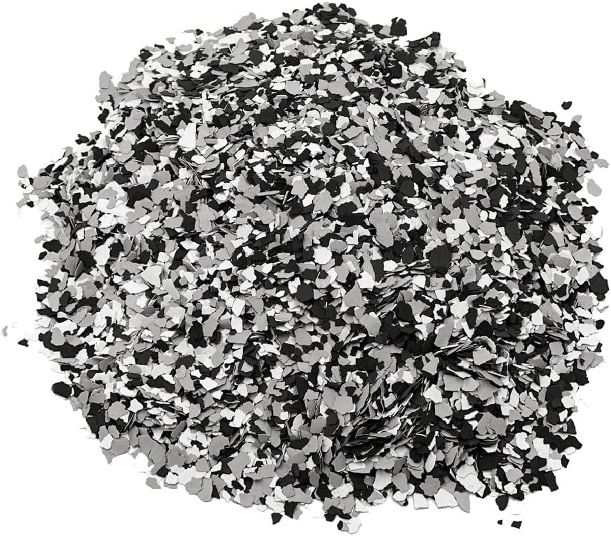 Betonverf decoratieve vloercoating vlokken 500g set – epoxyverf chips in wit grijs zwart – lichtgewicht wand- en vloertoepassing voor woonkamer garage winkel binnen buiten