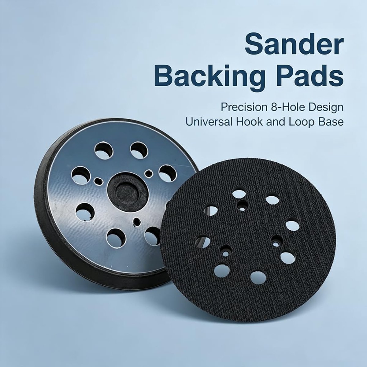 2 stuks schuurschijven 125 mm klittenband voor excentrische schuurmachine, 8-gaats vervangende polijstschijf compatibel met Makita BO5031 BO5041, universele steunschijf voor hout en metaal polijsten