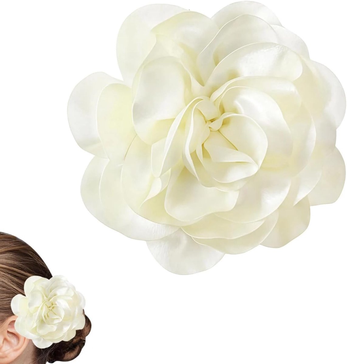 Roos bloem broche chiffon handgemaakt, elegante bloemen broche en haarspeld, katoenen stof, herbruikbare clip decoratie voor bruiloft feest accessoires