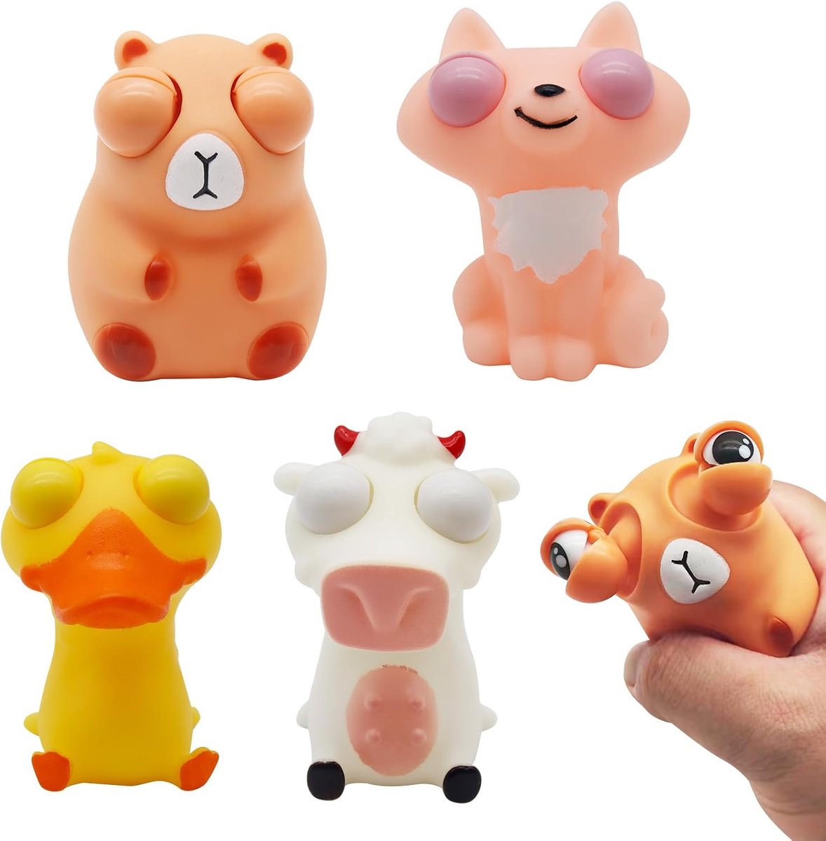 Out Eyes Squeeze Toys Stressballen voor kinderen, 4 stuks