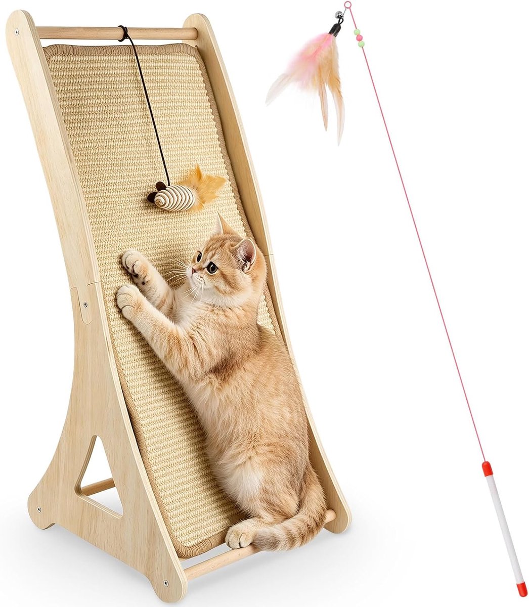Krabplank Voor Katten 65 Cm Natuurlijk Sisal Krabzuil L Vormige Huiskatten