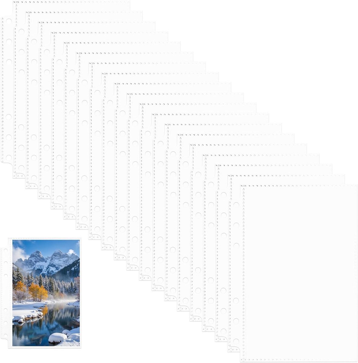 A6-vakken, 6 gaten, 50 stuks, transparante hoezen, documententas A6, waterdichte enveloppen zonder ritssluiting, kunststof bindhoezen voor ringmap, kantoor, thuis