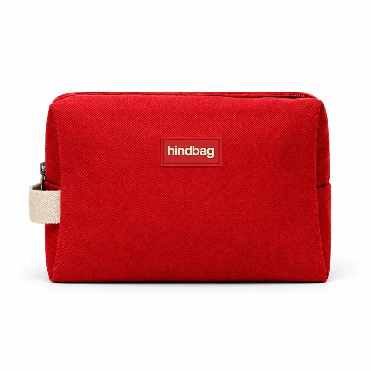 Hindbag toilettas Leon rood - biologisch katoen