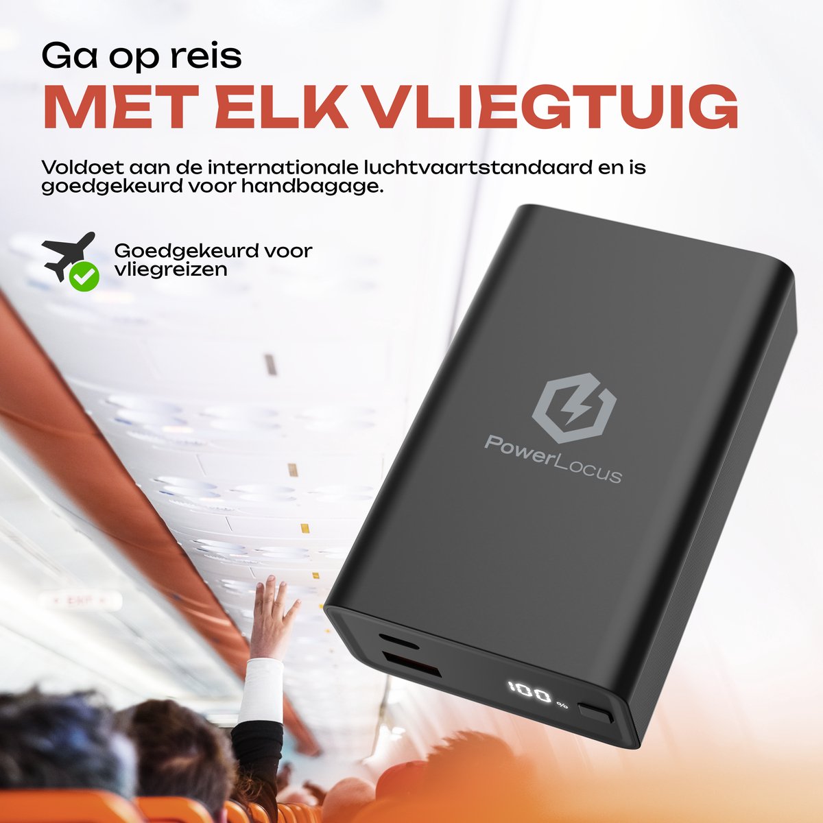 PowerLocus Powerbank 20000mAh – 65W PD Fast Charging Externe Accu – Geschickt voor Laptops - Draagbare Oplader voor Laptop, Telefoon, Tablet – Display – Noodpakket met USB-C Snellader Kabel — cadeau in Gadgets - foto 6