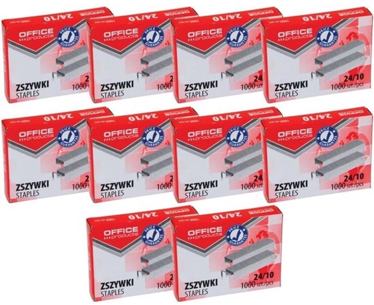 Nietjes voor nietmachine - 24/10 zilverkleurig - 10.000 stuks