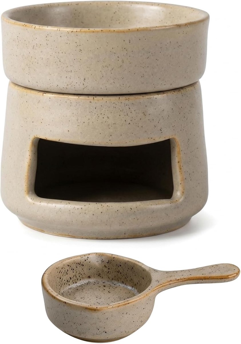 Ceramische Geur Lamp en Wierookbrander 2 in 1, 150ml voor Decoratie, Yoga en Slaapkamer, Vintage Grijs
