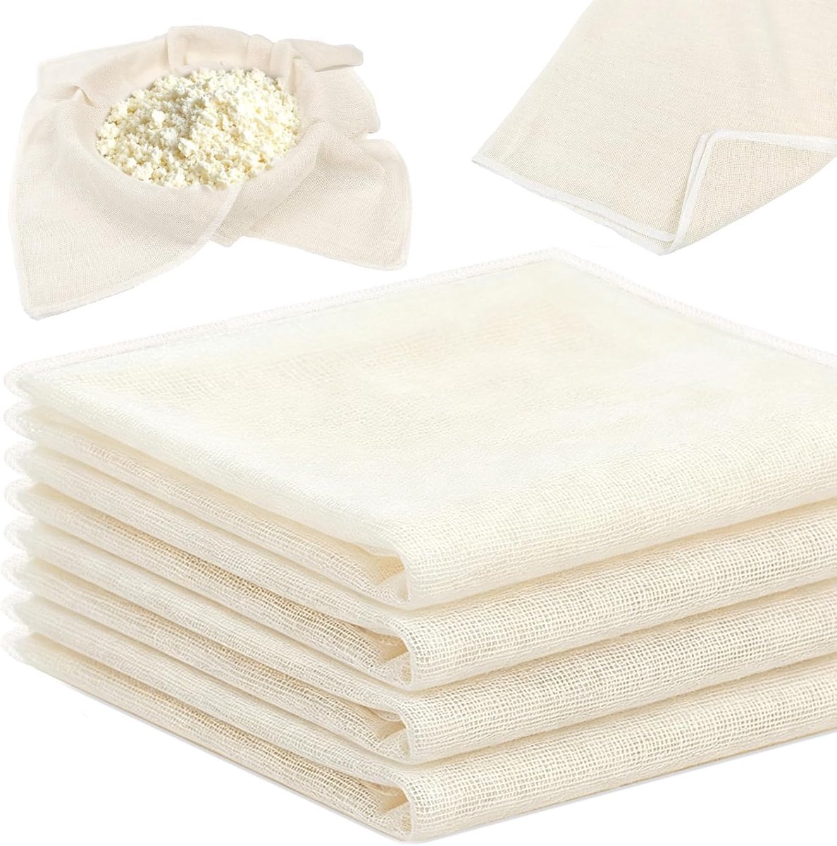 Pack of 4 screen cloth, 50 x 50 cm, reusable cheesecloth made of unbleached cotton, density 100, ideal for juice - ShopVlot