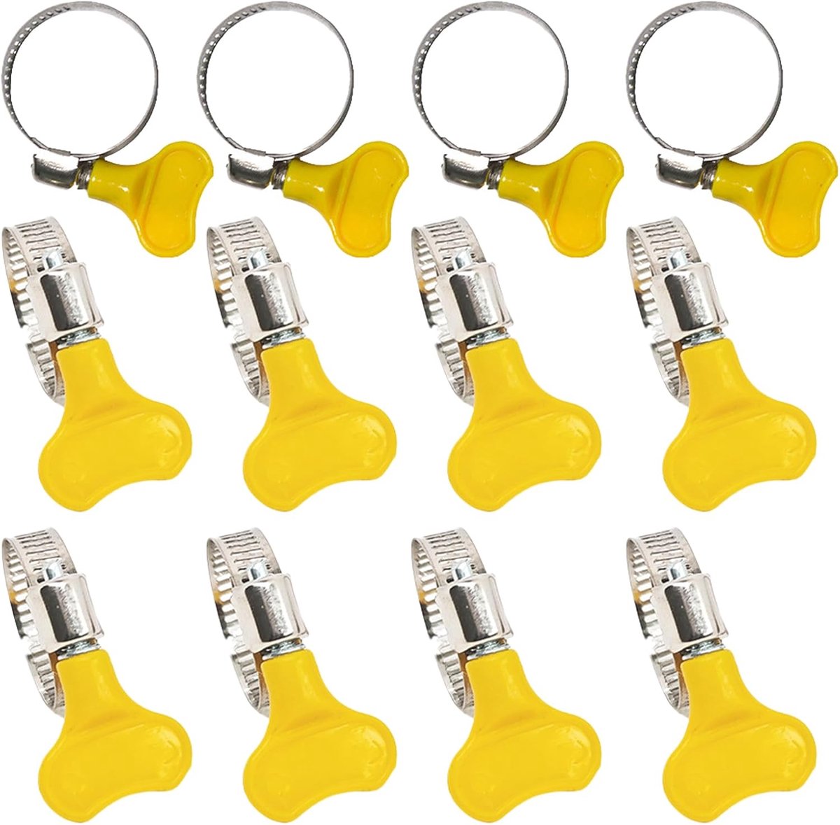 12pcs Hose Clamps Set 21-44mm, Adjustable Hose Clamps, Hose Clamp With Handle, for Water and Gas Pipe - ShopVlot