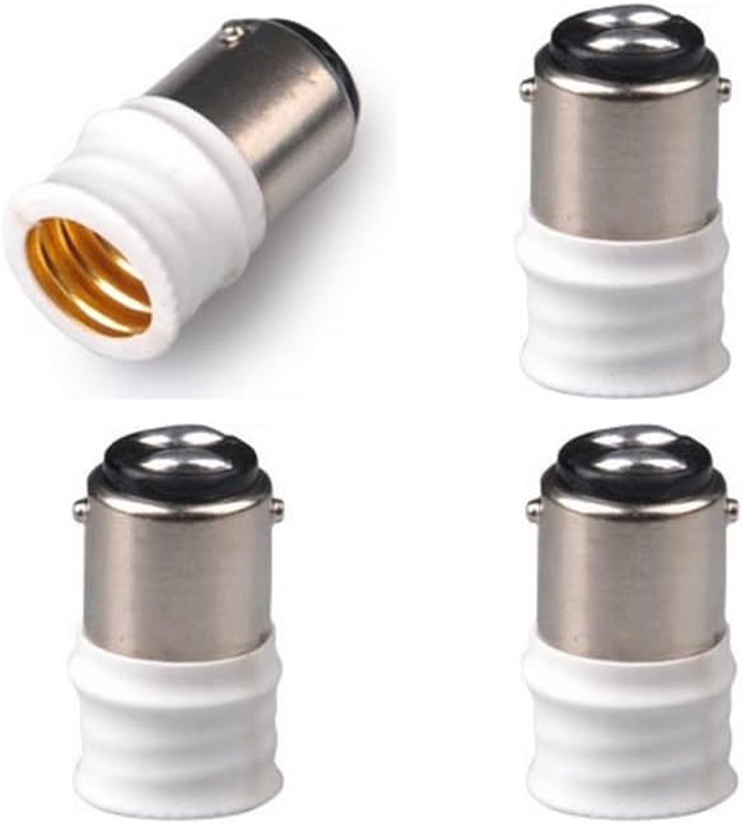 Lampfitting adapter E14 naar B15D - kunststof en aluminium - geschikt voor alle spanningen - eenvoudig om te bouwen - ShopVlot