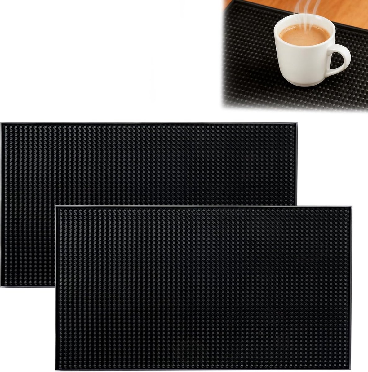2 Pcs Bar Mat Coffee Tamper Station Mat Mat Overflow Mat Quick Drying Bar Kitchen Cafe Restaurant Counter 2pcs - ShopVlot