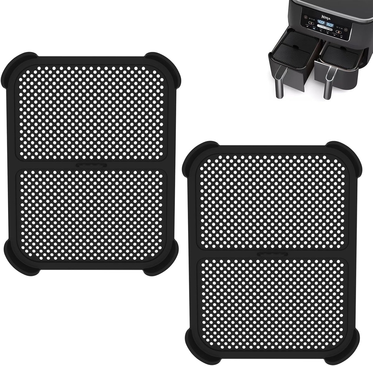 SnelShoppen - 2 Pcs Silicone Splash Guard voor Air Fryer - Bescherming voor Verwarmingsslangen en Ventilator - Hoog Temperatuur Weerstand - Herbruikba