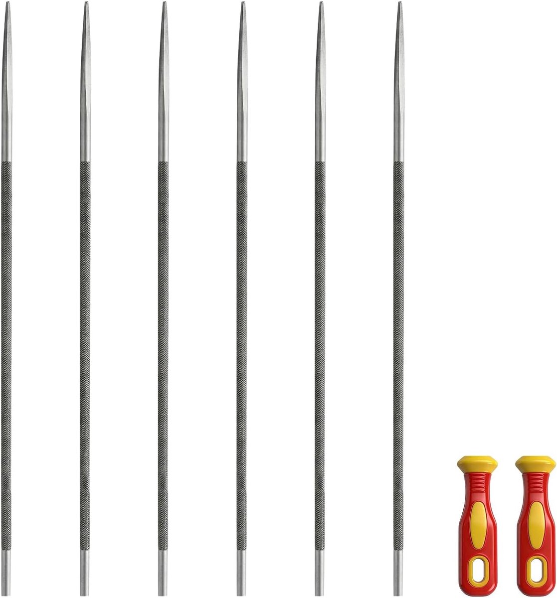 Oliekettingvijl, 6 stuks, 4,0 mm, kettingzagen, kettingvijl, ronde vijl, set voor kettingzaag, zeer sterke stalen vijl - ShopVlot