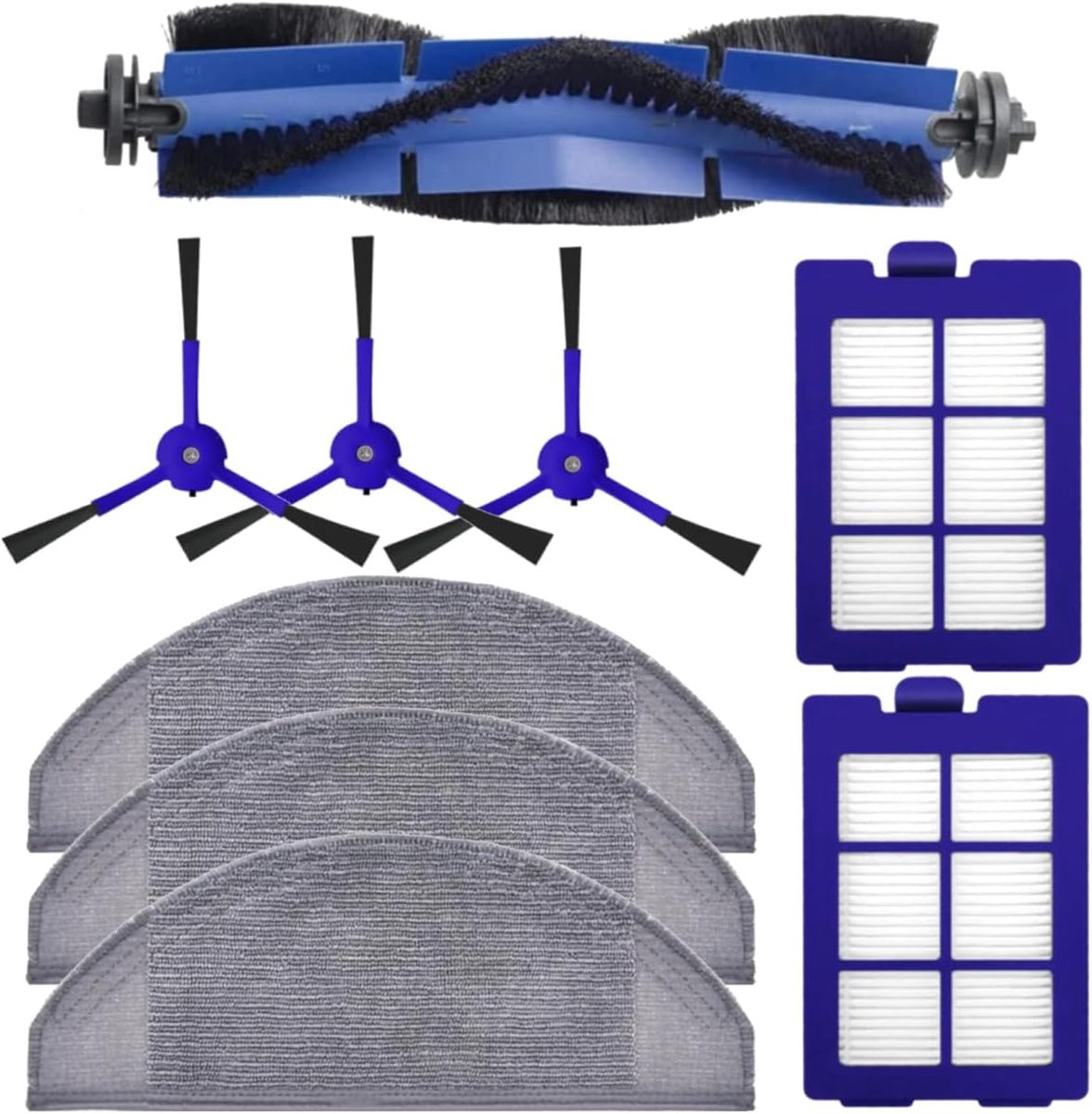 Maintenance kit compatible with Eufy Robovac X8 Hybrid - Replacement Main Brush, Side Brush, Filter and Mop Cloths - ShopVlot