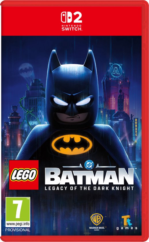 LEGO Batman: Legacy of the Dark Knight Nintendo Switch gamehoes met Batman in de voorkant.