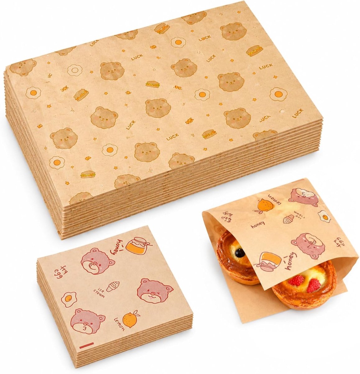 Bakpapier 50 vellen - groot 30 x 20 cm en 15 x 15 cm - antiaanbaklaag - ideaal voor hamburgers en friet - ShopVlot