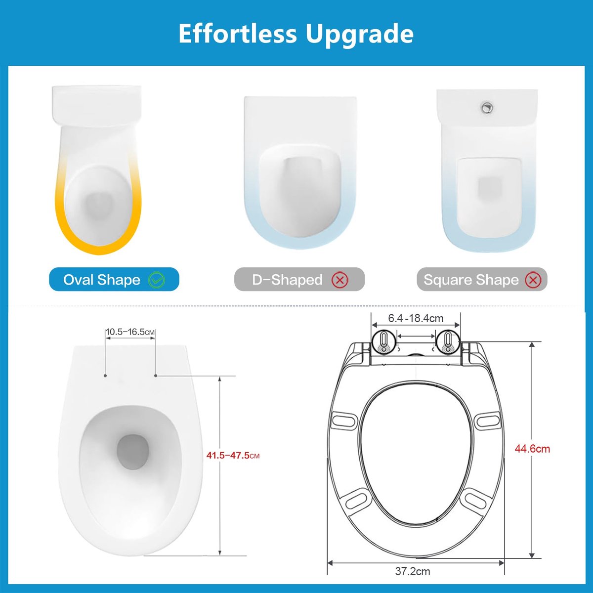 YEAUPE PRO Toiletbril met softclosemechanisme - witte O-vormige touletzitting met langzame sluiting en snelsluiting - ShopVlot