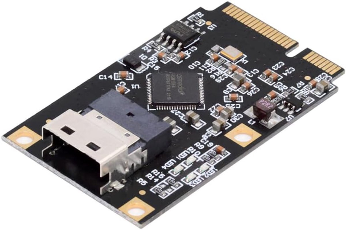 Mini PCI-E PCI Express to Slimline SFF-8654 SATA 3.0 Four Ports Adapter Converter 6Gbps Disk Extension Card for SSD - ShopVlot