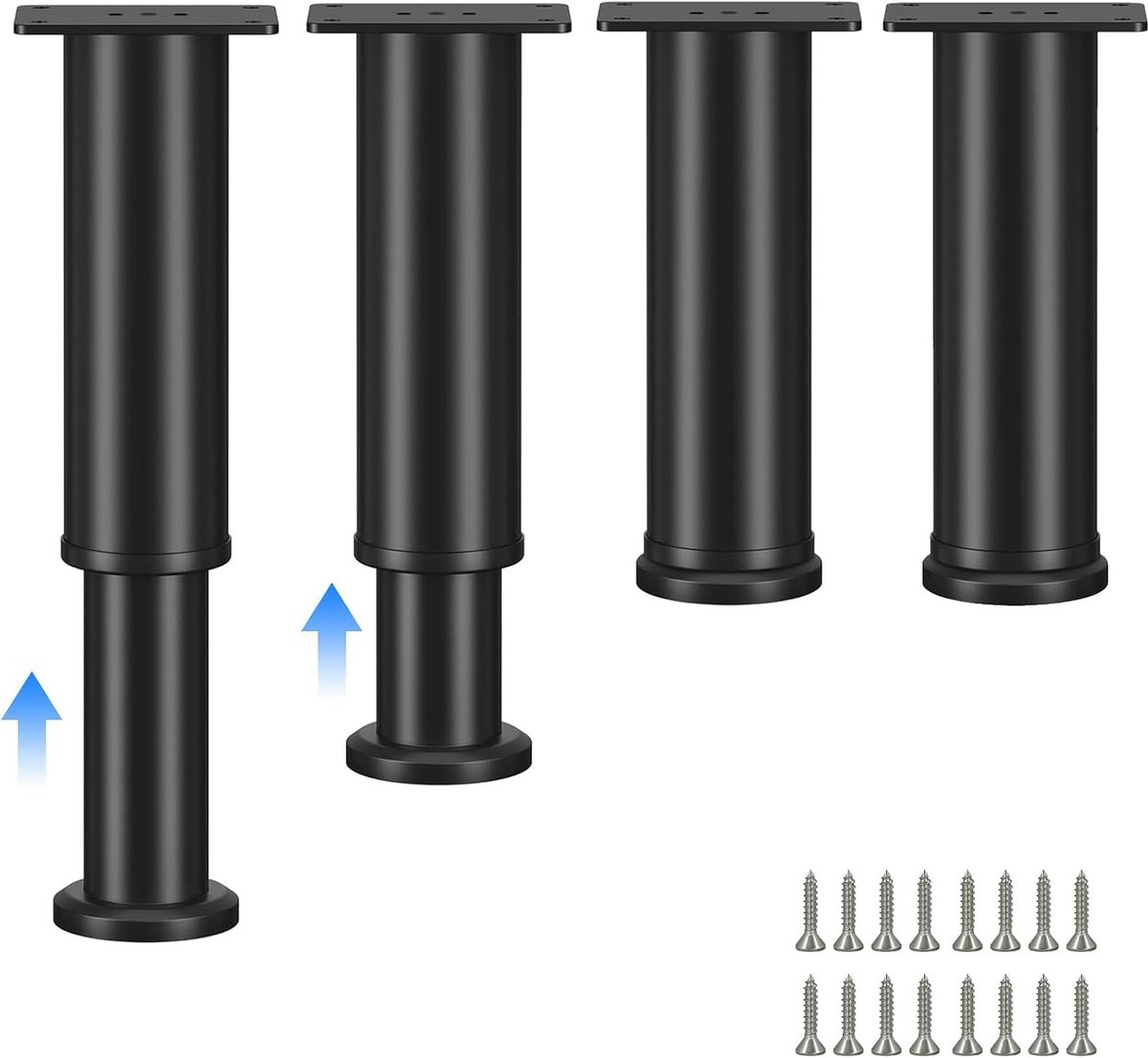Adjustable Furniture Legs 4 Pieces Height Adjustable Legs 12-18 cm Height Furniture Leg Adjustable Furniture Legs - ShopVlot