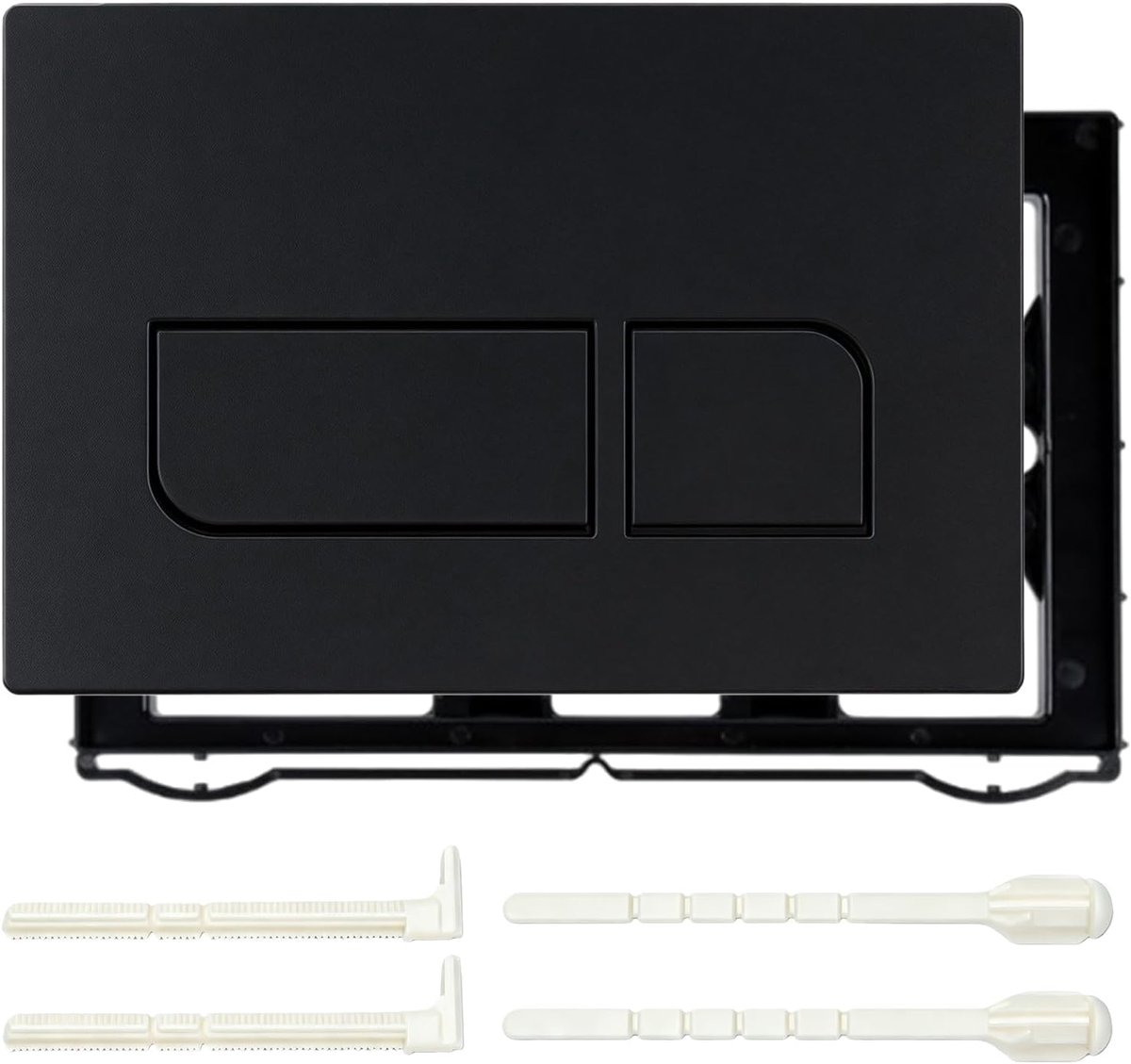 SnelShoppen - Toilet Drukplaat Matte Zwart, Drukknop Toilet Controleplaat, Compatibel met Diverse UP Systemen, Hoogwaardige ABS Kunststof, Modern Desi