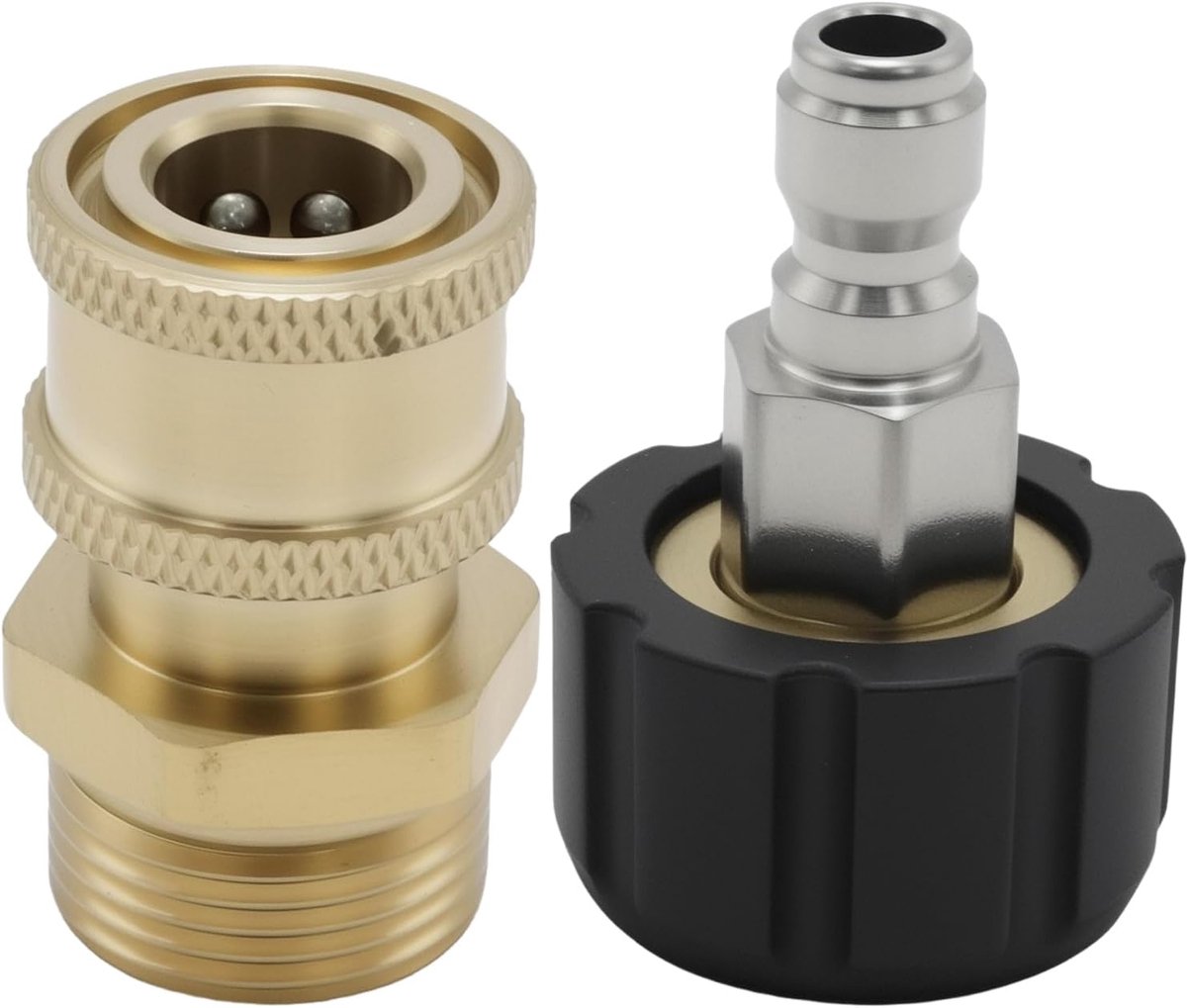 2 stuks M22 3/8 inch hogedrukreiniger-adapterset, compatibel met meerdere spuitpistolen, slangen en pompaansluitingen - ShopVlot