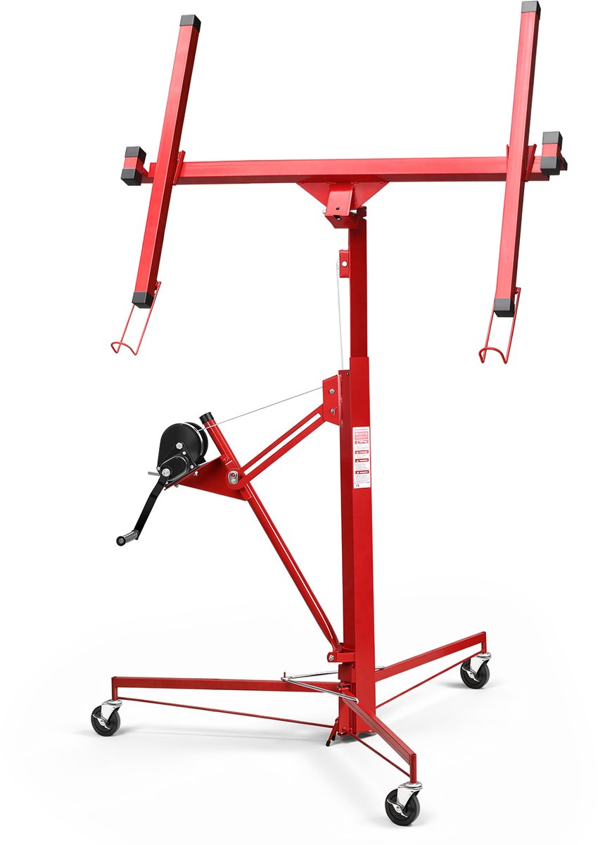 Platenlift voor plafond en wand tot 68 kg - verstelbaar 126-325 cm - zelfremmende lier - Rood