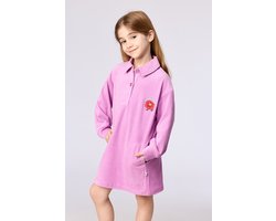 Woody slaapkleed meisjes/dames velours - roze - 262-10-WDA-V/436 - maat 116