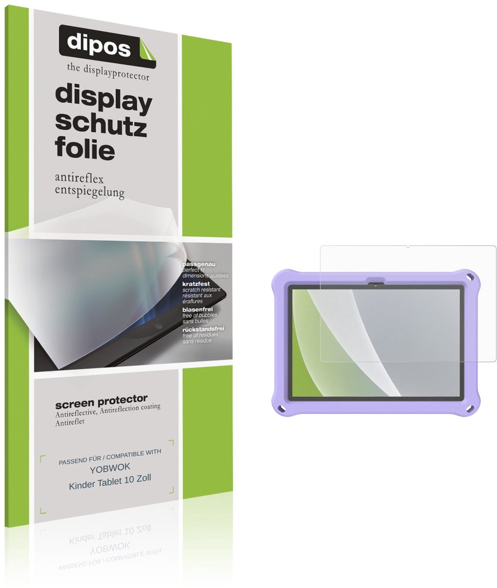 dipos – 2x Matte Beschermfolie geschikt voor YOBWOK Kinder Tablet 10 Inch | Krasbestendige & antireflecterende Screenprotector Ultra-Thin