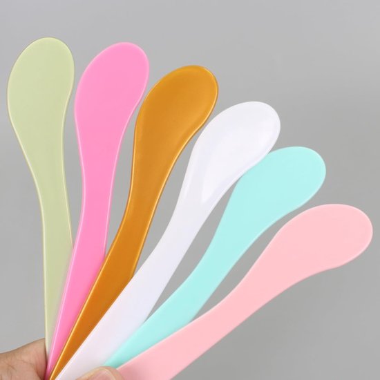 Spatels, kleine plastic spatel voor cosmetica, crème, ambacht, make-up spatel, multifunctionele mini-applicator voor het mengen, huidverzorging of schrapen van potten — afbeelding 3