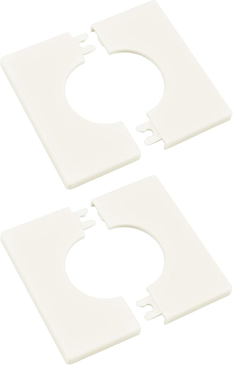 2 stuks vierkante rozetplaatjes van ABS-kunststof, zelfklevende buisafdekkingen, douchepijpafdekkingen voor decoratie van buizen met een diameter van 42 mm (wit)